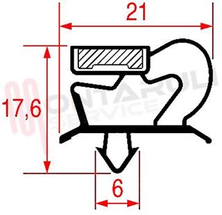 Immagine di GUARNIZIONE MAGNETICA 4L GRIGIA 0655X415MM. SEZ.1001