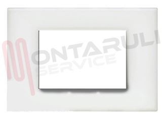 Immagine di PLACCA 3 POSTI PLASTICA BIANCO OPALE SERIE LIGHT