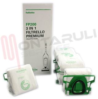 Sacchetti Folletto Originali VK 200 Filtrello Premium