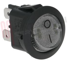 Picture of INTERRUTTORE BIPOLARE NERO TONDO 10A 250V I-O LUMINOSO