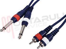 Immagine di CAVO AUDIO 2 RCA MASCHIO / 2 JACK MASCHIO 6,35MM MT.3 MONO