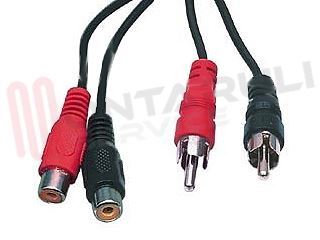 Immagine di CAVO AUDIO 2 RCA MASCHIO / 2 RCA FEMMINA MT.1,5