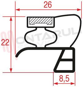 Immagine di GUARNIZIONE MAGNETICA 4L GRIGIA 1560X670MM. SEZ.1002