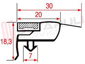 Immagine di GUARNIZIONE MAGNETICA 4L GRIGIA 1531X682MM SEZ.1005